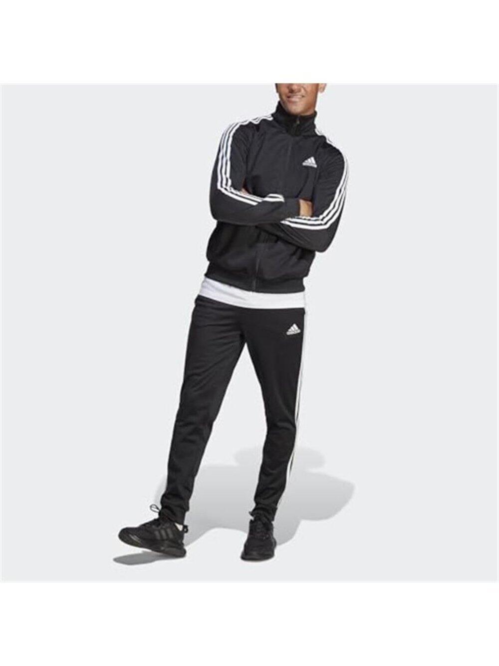 adidas Men's Basic 3-Stripes Tricot Track Suit - Picture 4 of 6